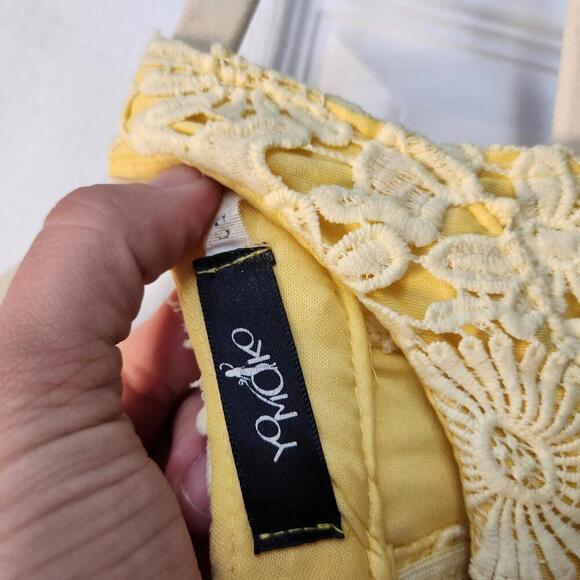Yomiko Women's Yellow Lace Bodycon Dress- Size Small - Picture 2 of 7